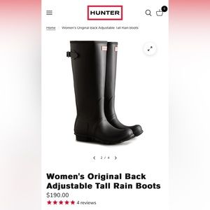 Hunter Women's Original Back Adjustable Tall Rain Boots